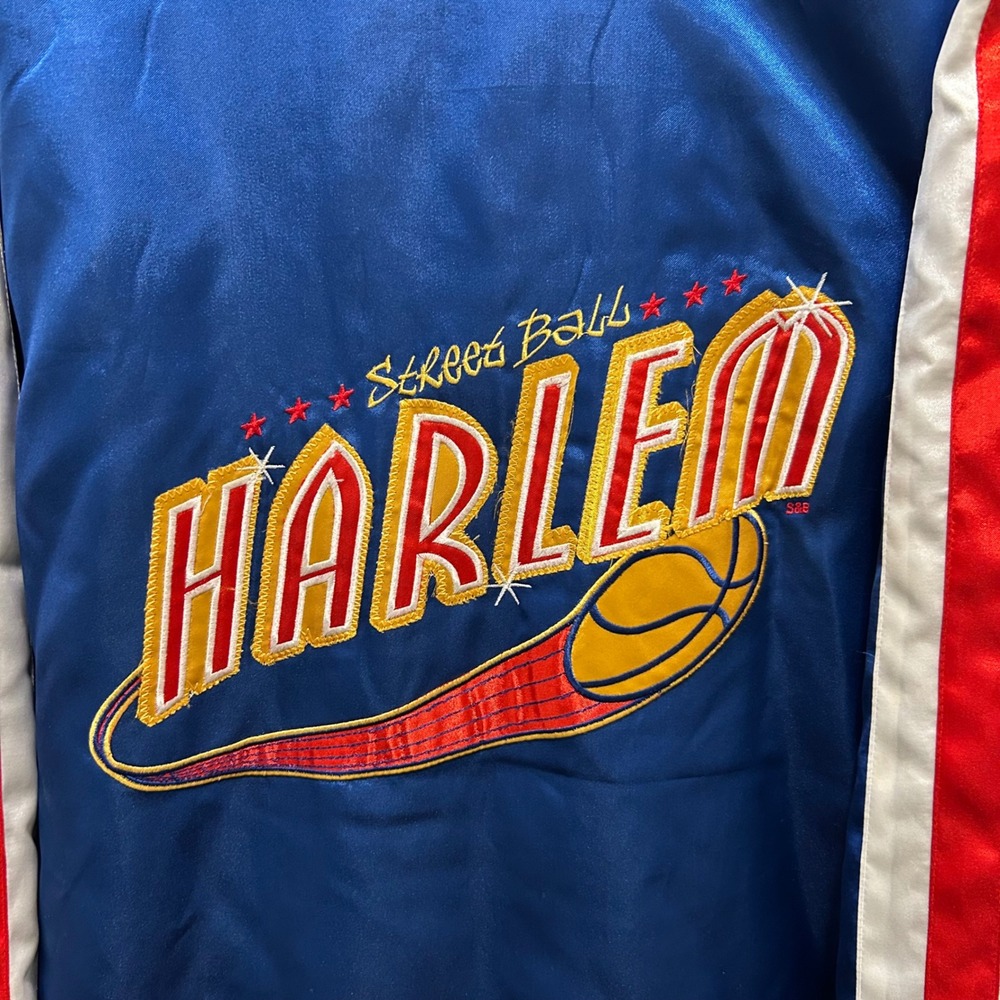 Harlem School Ball Basketball Satin Jacket Full Zip Blue Red White XXL - Picture 5 of 6